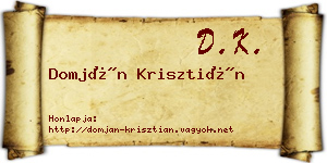 Domján Krisztián névjegykártya